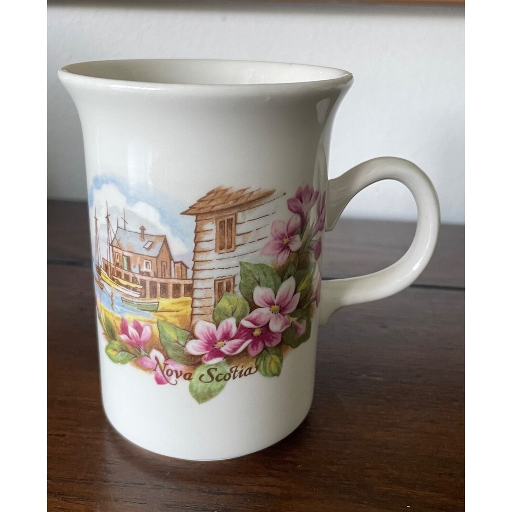 Vintage Heron Cross Pottery Mug, Nova Scotia Theme, Made in England